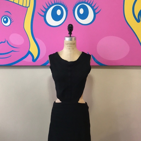 Herve Leger Black Knit Long Sexy Dress